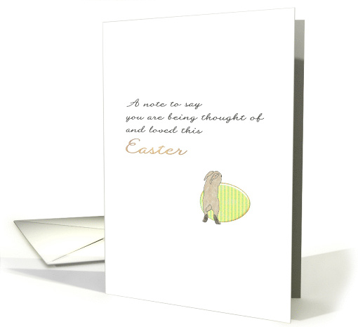 1st Easter Alone Bereaved Loss of Mom Bunny Leaning on Easter Egg card