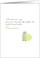 1st Easter Alone Bereaved Loss of Mom Bunny Leaning on Easter Egg card