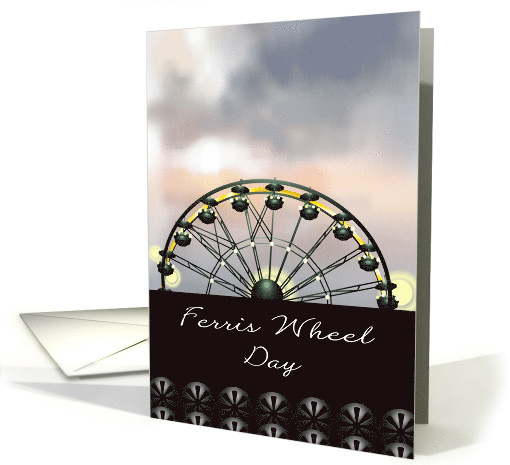 Ferris Wheel Day Illustration of a Big Wheel in the Evening Sky card