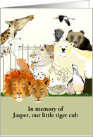 Sympathy for Zoo Workers on Passing of Zoo Animals Custom card