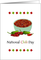 National Chili Day Chili Bowl Bird’s Eye Chili Jalapeno Red Chili card