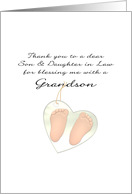 New Grandson by Son and Daughter in Law New Grandparent card