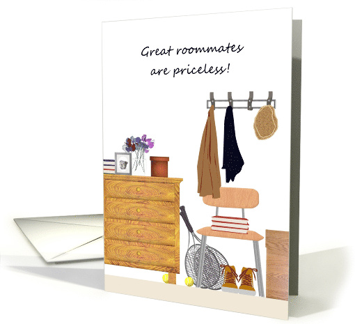 Thank You Roommate Illustration of Section Of Room card (1467094)