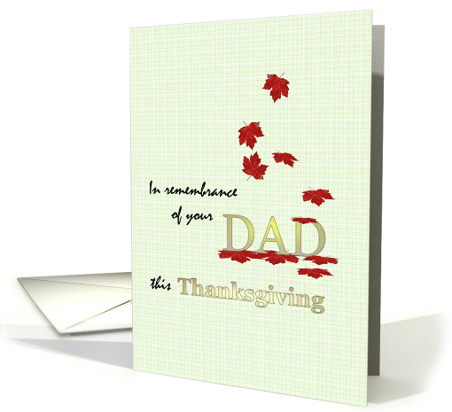 In Remembrance of Dad Thanksgiving Falling Red Leaves card (1467174)