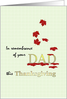 In Remembrance of Dad Thanksgiving Falling Red Leaves card