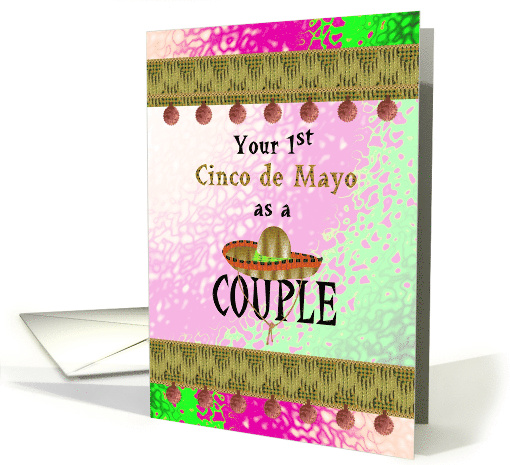 1st Cinco de Mayo as Couple Sombrero Patterns in Vivid Colors card