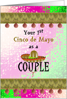 1st Cinco de Mayo as Couple Sombrero Patterns in Vivid Colors card