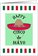 Missing You on Cinco de Mayo Colorful Sombrero card