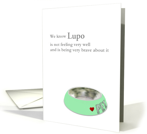 Encouragement For Owner Of Pet With Cancer Pet Feeding Bowl card