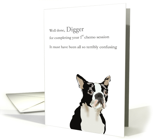 Pet Dog's 1st Chemo Session Dog Looking A Little Baffled card