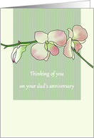 Remembering Your Dad Spray Of Pinkish Green Orchids card