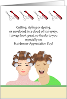 Hairdresser Appreciation Day Ladies With Hair in Curlers card