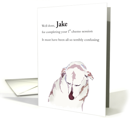 Pet Dog's 1st Chemo Session Dog With Head Bowed Down card (1469278)