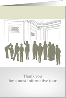 Thank you for a museum tour, group on tour in a museum card