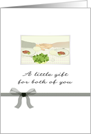 Gift Enclosed For Newlyweds Date Night Holding Hands At Dining Table card