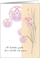 Gift Enclosed For Newlyweds Date Night Orchid Flower and Floral Discs card