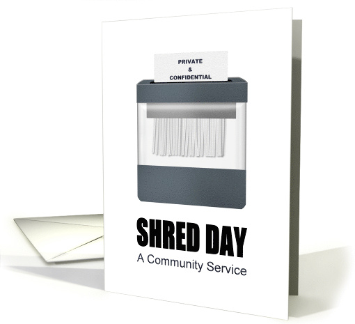 Shred Day Illustration Of Confidential Document Being Shredded card