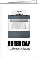 Shred Day Illustration Of Confidential Document Being Shredded card