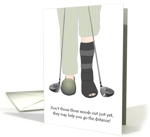 Keen Golfer Having Left Ankle Surgery Woods Used As Walking Aids card