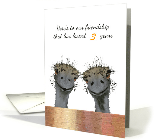 Custom Friendship Anniversary Two Emus Side By Side card (1472326)