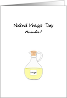 National Vinegar Day Cartoon Sketch of Bottle of Vinegar card