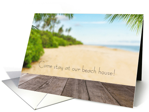 Invitation to Our Beach House, View of Beach from Decking card