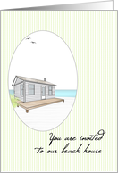 Invitation To Beach House Illustration Of House On The Beach card