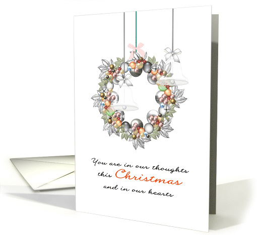 1st Christmas Alone Divorced Holiday Wreath And Glass Bells card