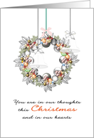 1st Christmas Alone Divorced Holiday Wreath And Glass Bells card