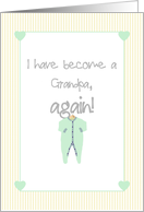 Announcement Becoming Grandpa Again Baby Grow On Hanger card
