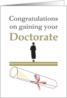 Congratulations Gaining Doctorate Lady In Cap And Gown card