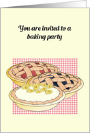 Baking Party Invitation Blueberry Cherry and Banana Cream Pies card