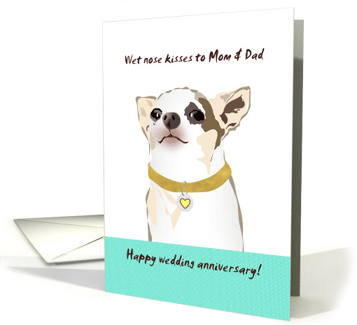 Wet Nose Kisses From Pet Dog For Couple on Wedding Anniversary card