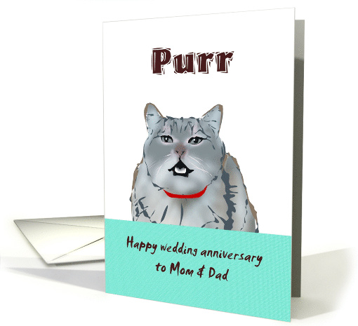 Purring From Pet Cat For Couple on Wedding Anniversary card (1478456)