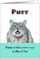 Purring From Pet Cat For Couple on Wedding Anniversary card