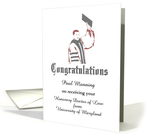 Congratulations Receiving Honorary Doctorate Custom card (1478970)
