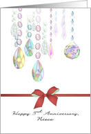 Niece’s 3rd Wedding Anniversary Colorful Crystal Drops card