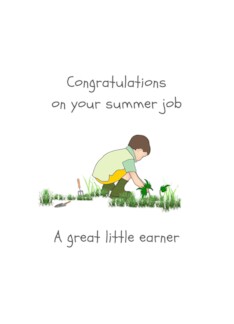 Summer Job Little Guy Weeding Gardens Congratulations
