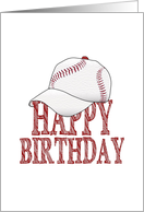 Birthday Cap With Stitches Resembling Those Found On a Baseball card