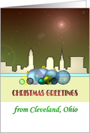 Representation of Cleveland Ohio Skyline Christmas card