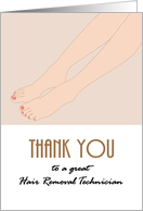 Thank You Hair Removal Technician Pair Of Silky Legs card