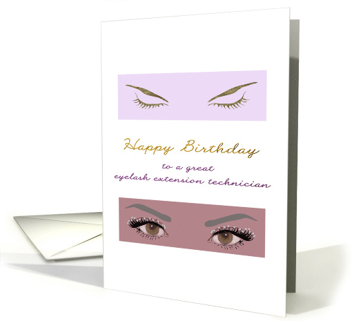 Eyelash extension technician birthday, eyelash jewelry card (1486130)