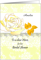 Customizable Name Bridal Shower for Niece Rose and Lace Work card