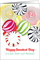 Sweetest Day For Sister And Husband Colorful Candies card