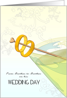 Wedding Congratulations Brother To Brother Rings On Swizzle Stick card