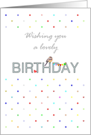 Cute Bird Perched On Birthday Greeting card