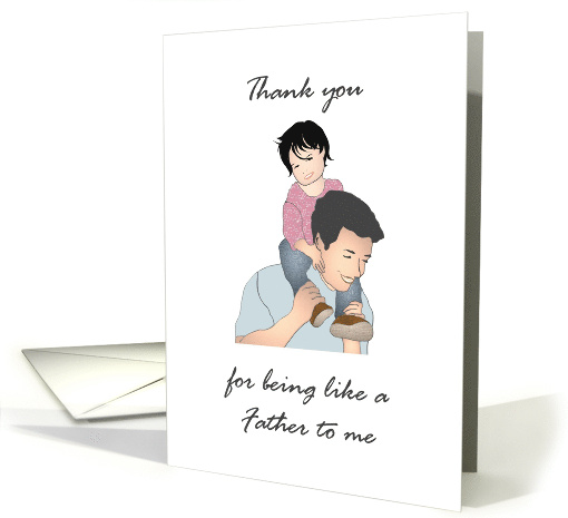 Thank You for Being Like a Dad To Me Riding on Dad's Shoulders card