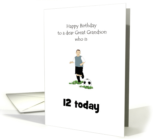 Customizable Birthday Age Great Grandson Playing Football card