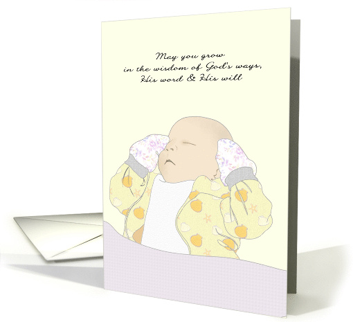 Baby's Dedication Day Little One Fast Asleep Tucked Up Warm card