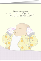 Baby’s Dedication Day Little One Fast Asleep Tucked Up Warm card